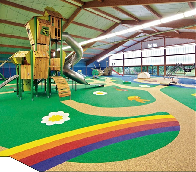 Eco friendly EPDM wetpour rubber surfacing flooring for playground kindergarten