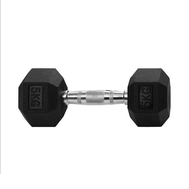 Body Building Gym Equipment Rubber Coated Hex Dumbbells 